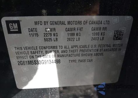 2016 Cadillac Xts Luxury Collection из США, поврежденный, VIN 2G61M5S33G9134498